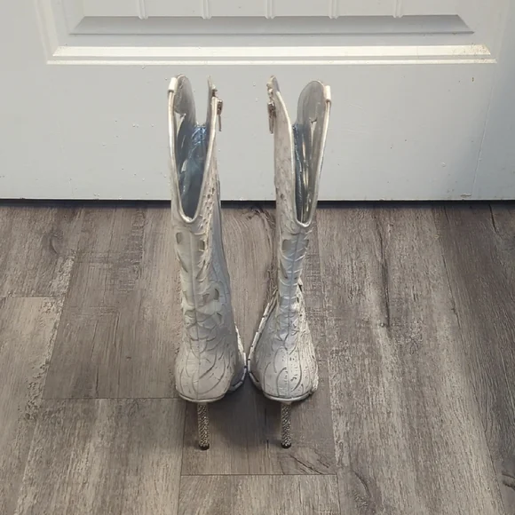 Ce Fou Shoo Pre-owned Rhinestone Heel weztern Boots - Picture 5 of 13